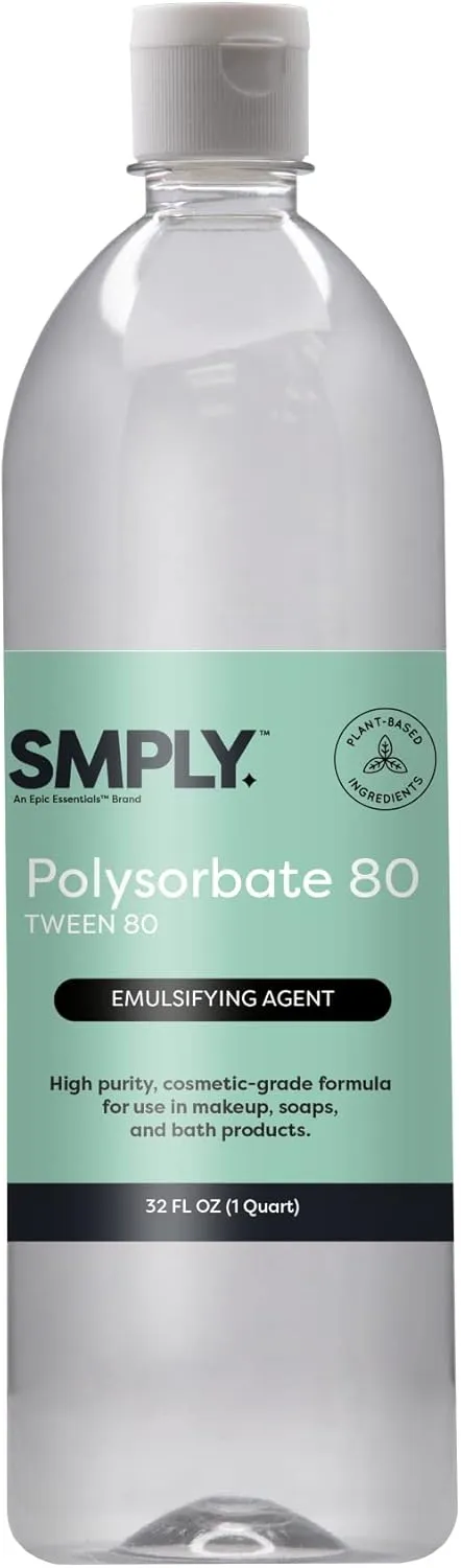 Polysorbate 80 | 100% Pure, Cosmetic Grade Formula | Tween 80 - for use in Soaps, Bath Bombs, Skincare, and Cosmetics. | 32oz