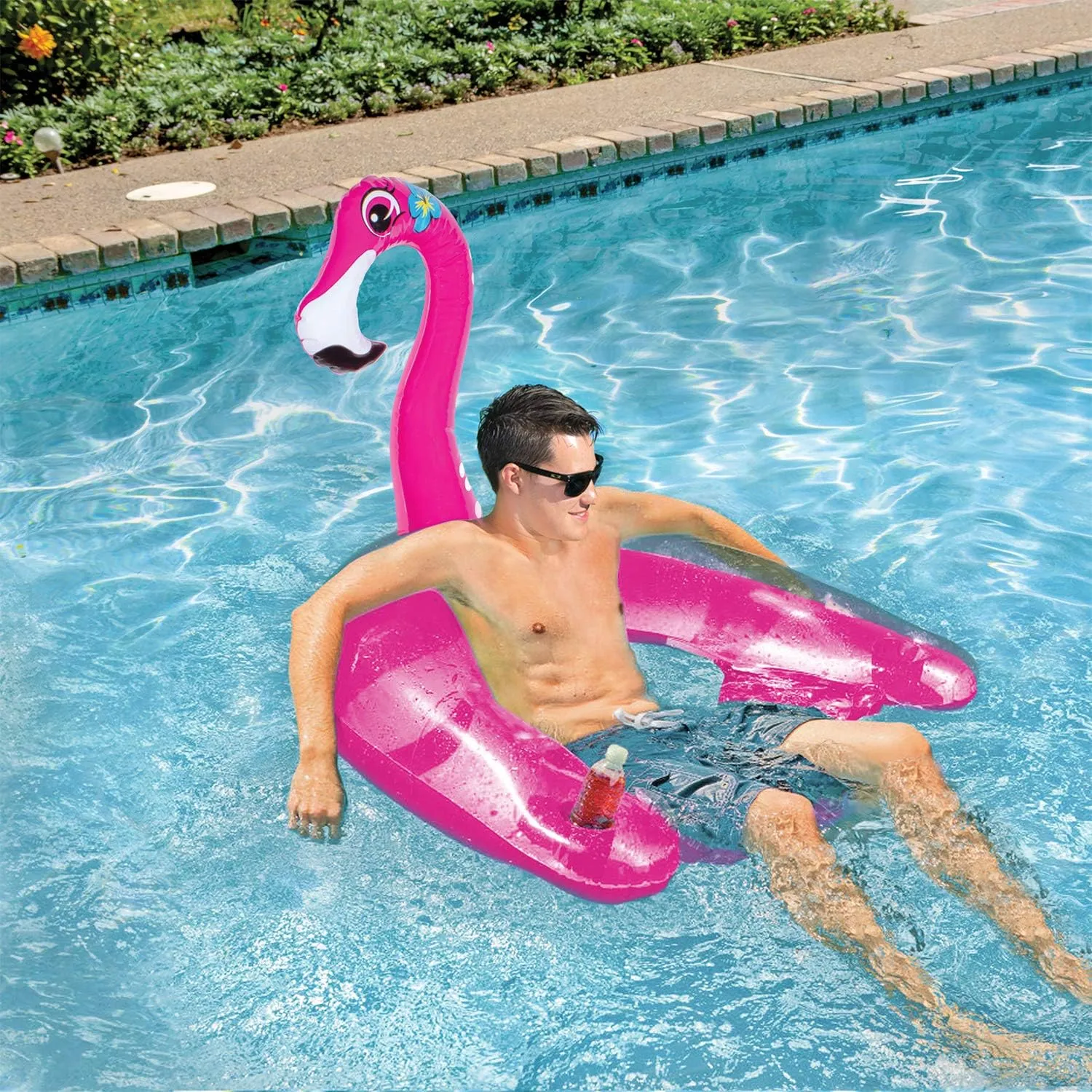 Poolmaster Swimming Pool Float Sling Water Chair, Flamingo, Pink