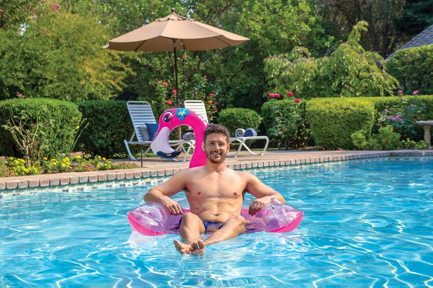 Poolmaster Swimming Pool Float Sling Water Chair, Flamingo, Pink