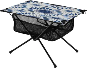 Portable Camping Table Foldable with Mesh Storage Lightweight Compact Camp Tent Side Table for Outside,Camping,Hiking,Tailgating,Blue Eyes