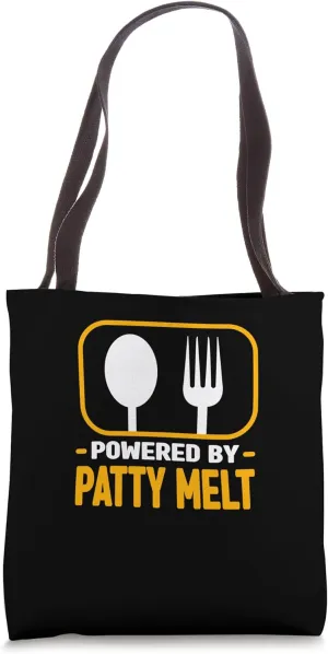 Powered By Patty Melt Funny Sandwich Humor American Food Tote Bag