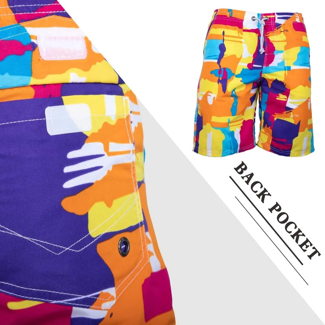 PREFER TO LIFE Men's Board Shorts, Quick Dry Swimwear Beach Holiday Party Bermuda Swim Big Pants …