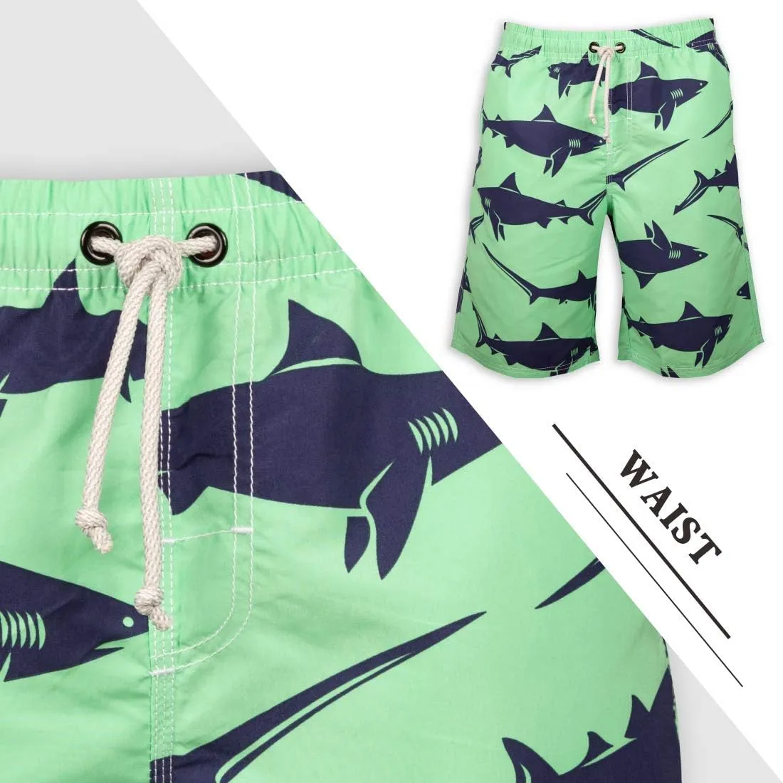 PREFER TO LIFE Men's Board Shorts, Quick Dry Swimwear Beach Holiday Party Bermuda Swim Big Pants …