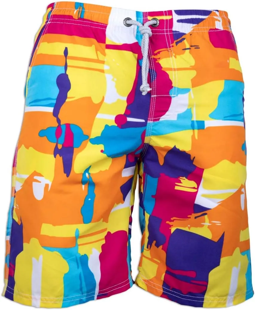 PREFER TO LIFE Men's Board Shorts, Quick Dry Swimwear Beach Holiday Party Bermuda Swim Big Pants …