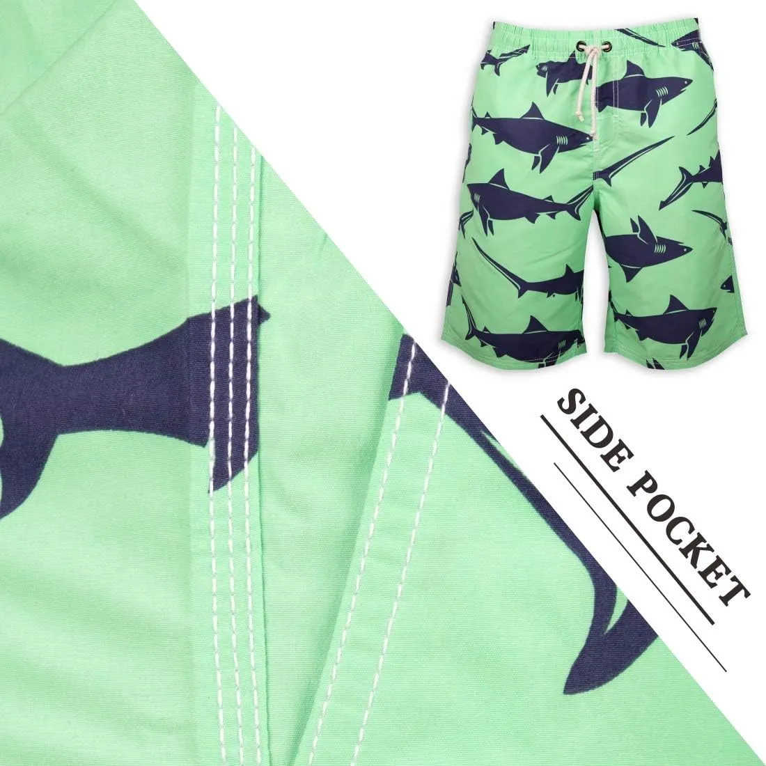 PREFER TO LIFE Men's Board Shorts, Quick Dry Swimwear Beach Holiday Party Bermuda Swim Big Pants …