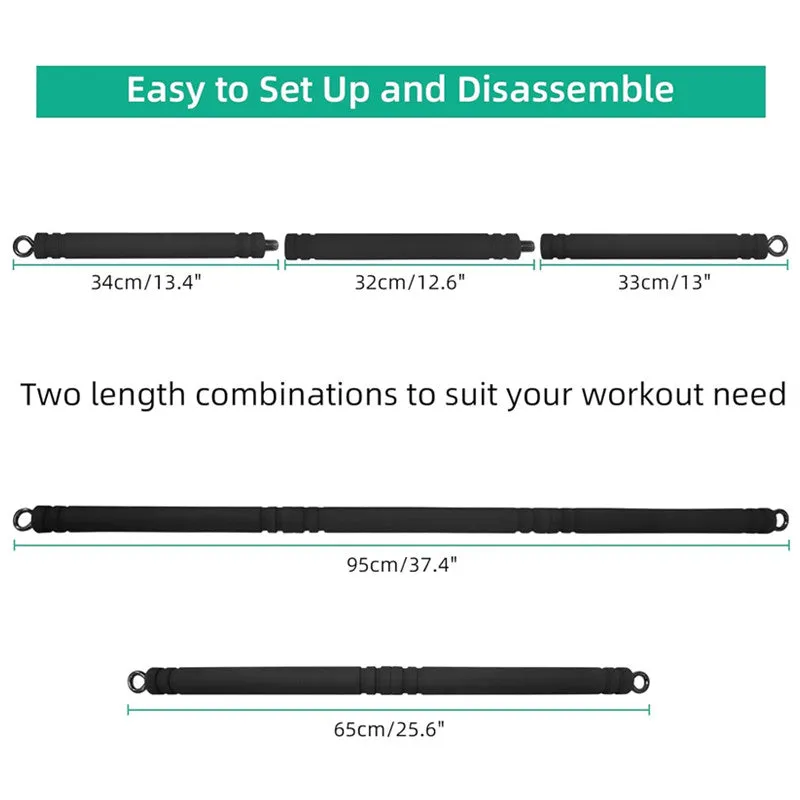 Premium Pilates Bar – Portable Resistance Yoga Stick for Full-Body Workout, Non-Slip Design, Adjustable Length, Up to 500lbs Capacity, Lightweight and Compact Exercise Equipment for Home & Travel