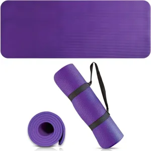 Premium Quality NBR made Yoga Mat with Carry strap for Floor Excercises | Non Slippery sweat resistant | Everyday Yoga | Indoor & Outdoor Excercises | Male and Female Fitness | Extra Cushion | Environmental Safe