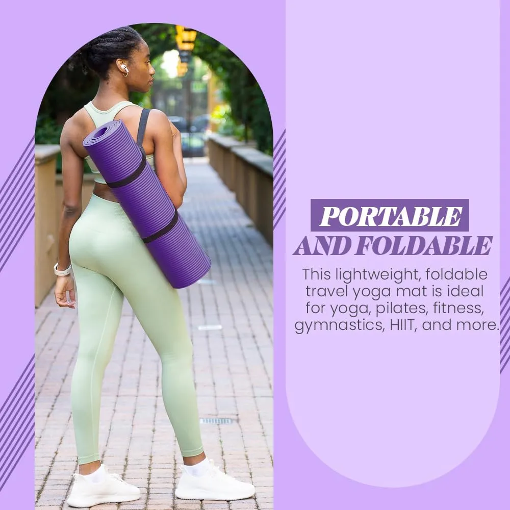 Premium Quality NBR made Yoga Mat with Carry strap for Floor Excercises | Non Slippery sweat resistant | Everyday Yoga | Indoor & Outdoor Excercises | Male and Female Fitness | Extra Cushion | Environmental Safe