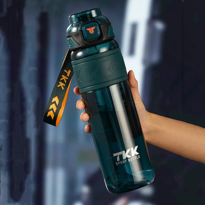 Premium Tritan Water Bottle – 1000ml/1500ml Portable Fitness Kettle with Straw, BPA-Free, Durable, Leak-Proof, Ideal for Gym, Running, Hiking, Outdoor Sports