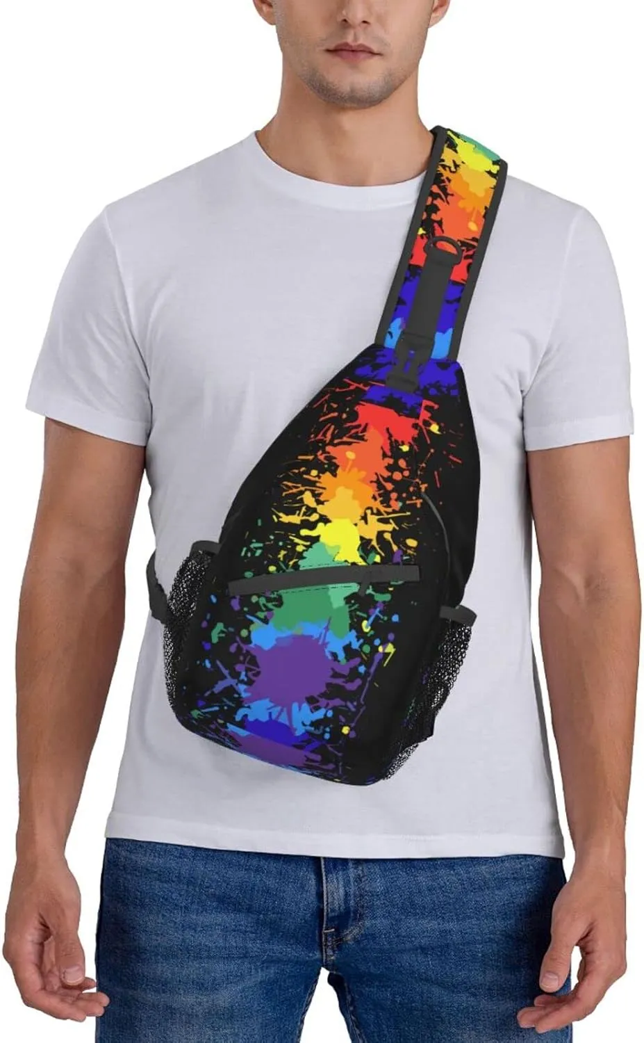 Pride Crossbody Bag LGBTQ Sling Bag Crossbody Backpack Rainbow Shoulder Bags Travel Hiking Daypack for Men Women