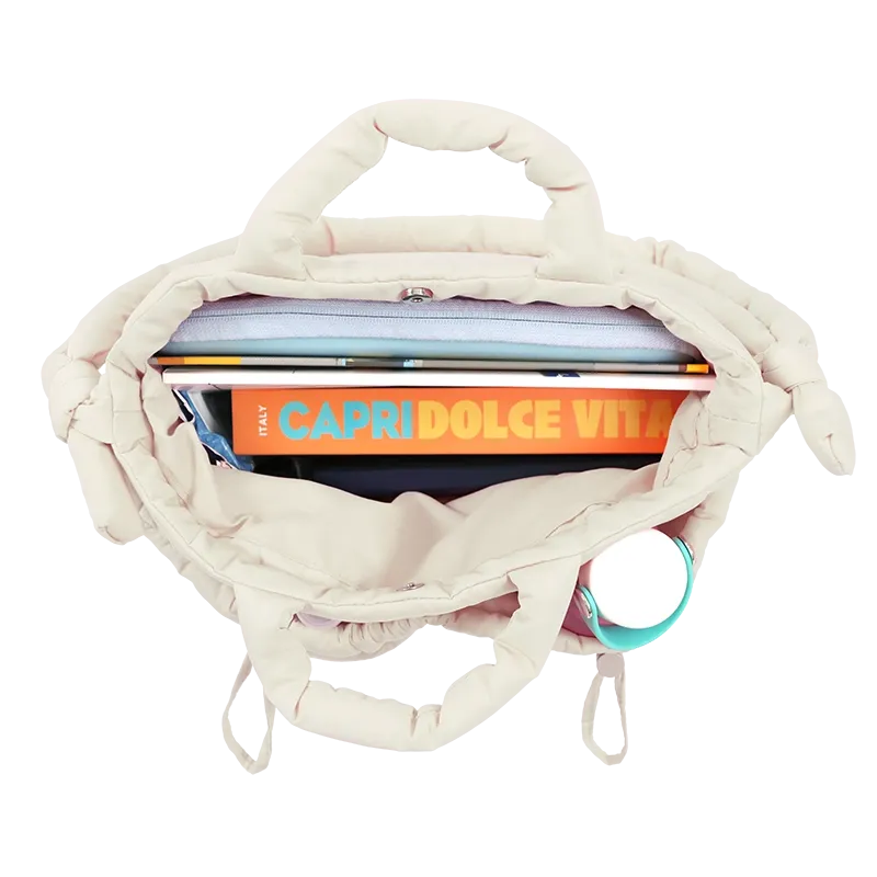 Puffy Tote in Beige