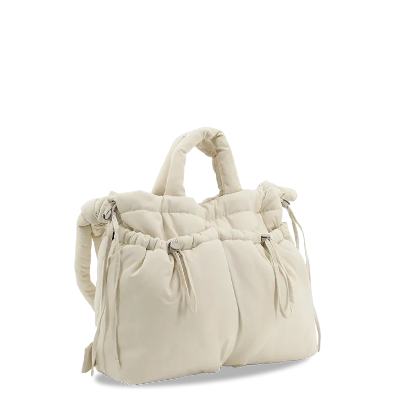 Puffy Tote in Beige