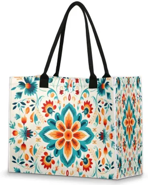QsirBC Art Abstracted Design Tote Bag for Women Shoulder Bags with Pockets Handbags Purses Large Totes
