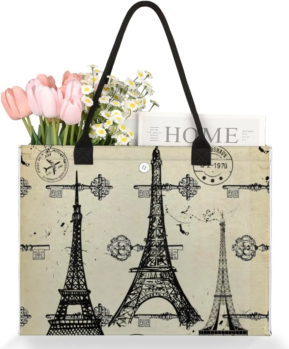 QsirBC Fun Parrot Design Tote Bag for Women Shoulder Bags with Pockets Handbags Purses Large Totes