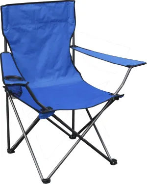 Quik Chair Portable Folding Chair with Arm Rest Cup Holder and Carrying and Storage Bag, Blue