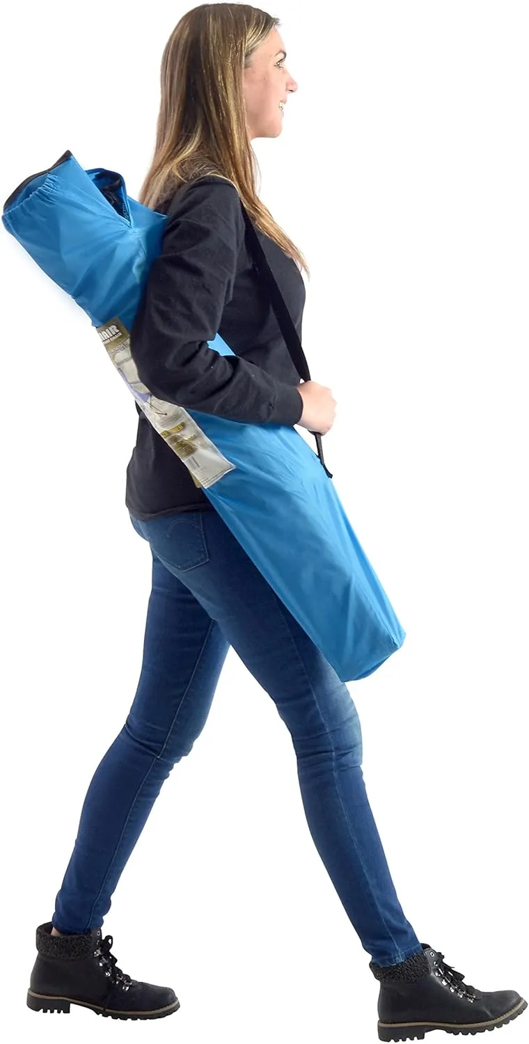 Quik Chair Portable Folding Chair with Arm Rest Cup Holder and Carrying and Storage Bag, Blue