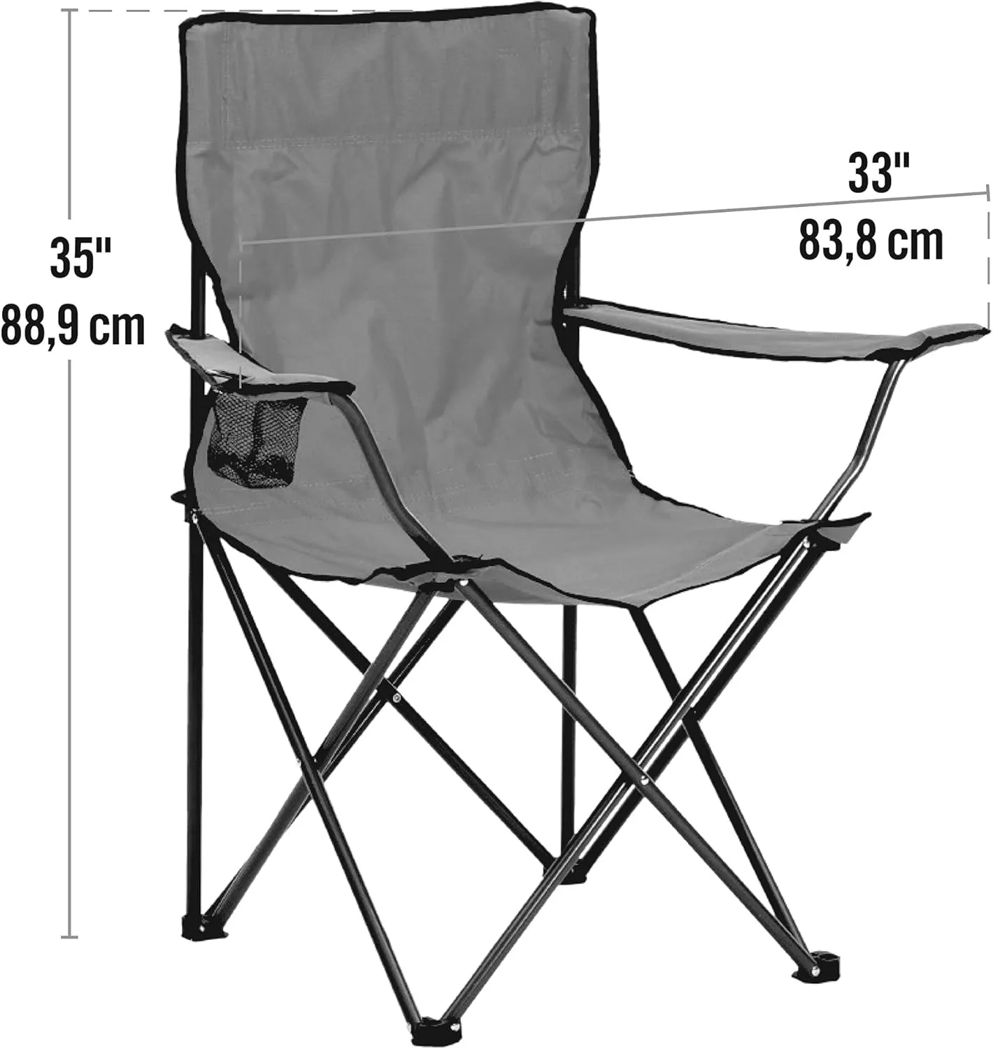 Quik Chair Portable Folding Chair with Arm Rest Cup Holder and Carrying and Storage Bag, Blue