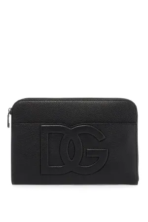 "embossed leather media pouch