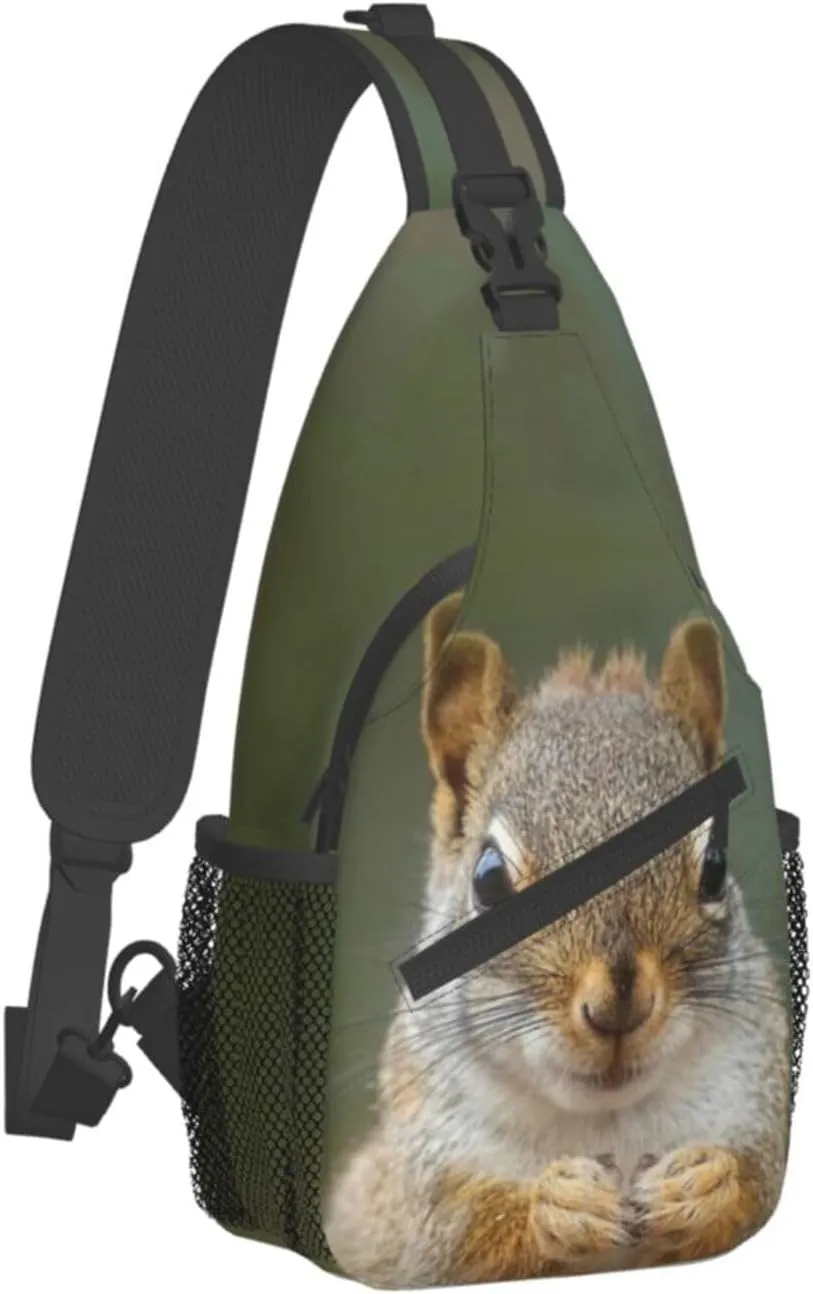 Raccoon Crossbody Bag Animal Shoulder Bag Backpack Cute Sling Bag Chest Casual Daypack for Outdoor