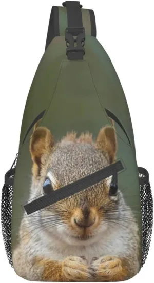 Raccoon Crossbody Bag Animal Shoulder Bag Backpack Cute Sling Bag Chest Casual Daypack for Outdoor