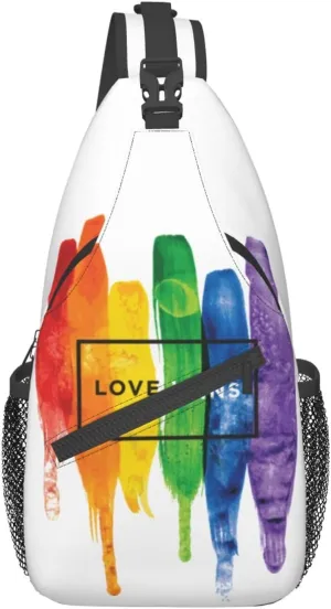 Rainbow LGBT Pride Sling Bag LGBT Crossbody Sling Backpack Multipurpose LGBT Chest Bag for Women Cycling