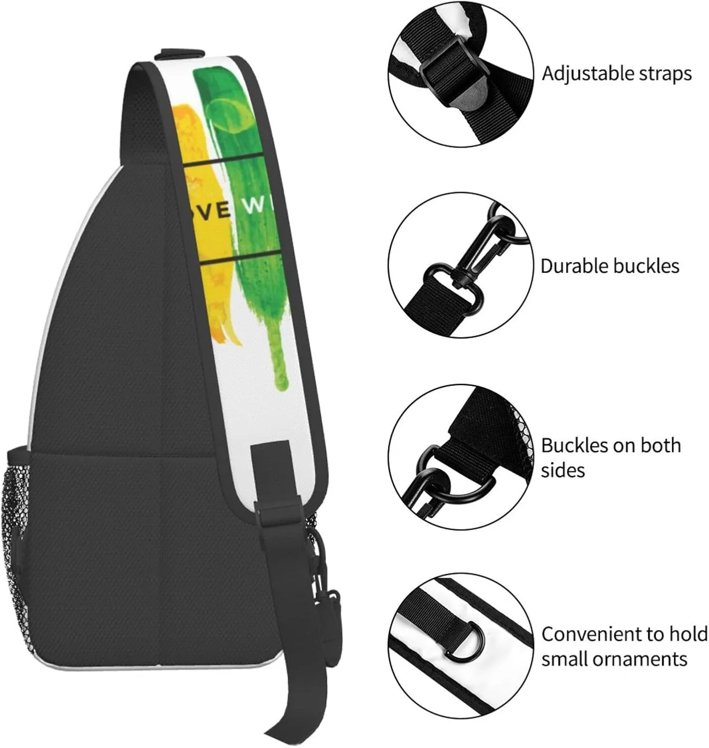 Rainbow LGBT Pride Sling Bag LGBT Crossbody Sling Backpack Multipurpose LGBT Chest Bag for Women Cycling