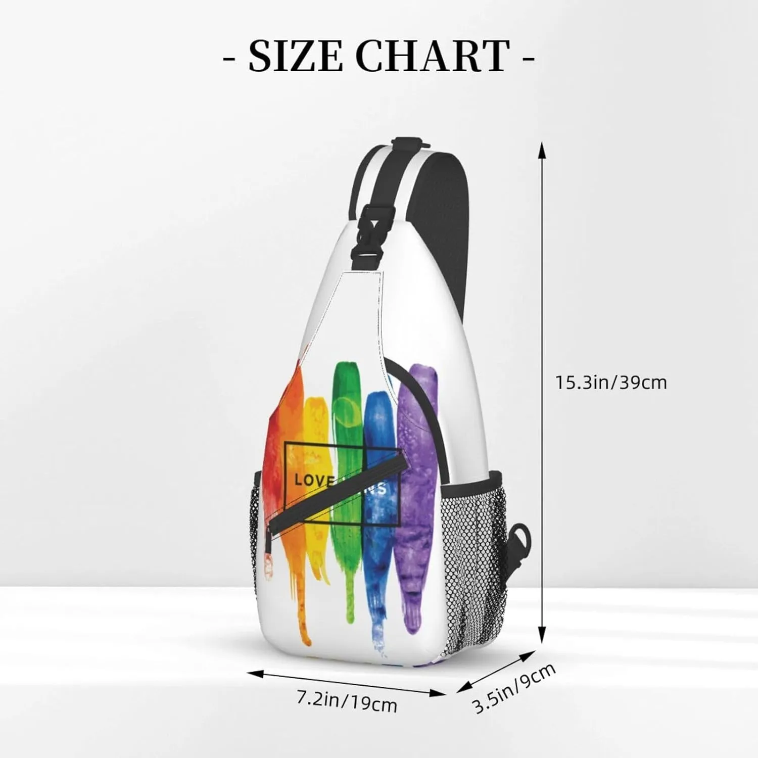 Rainbow LGBT Pride Sling Bag LGBT Crossbody Sling Backpack Multipurpose LGBT Chest Bag for Women Cycling