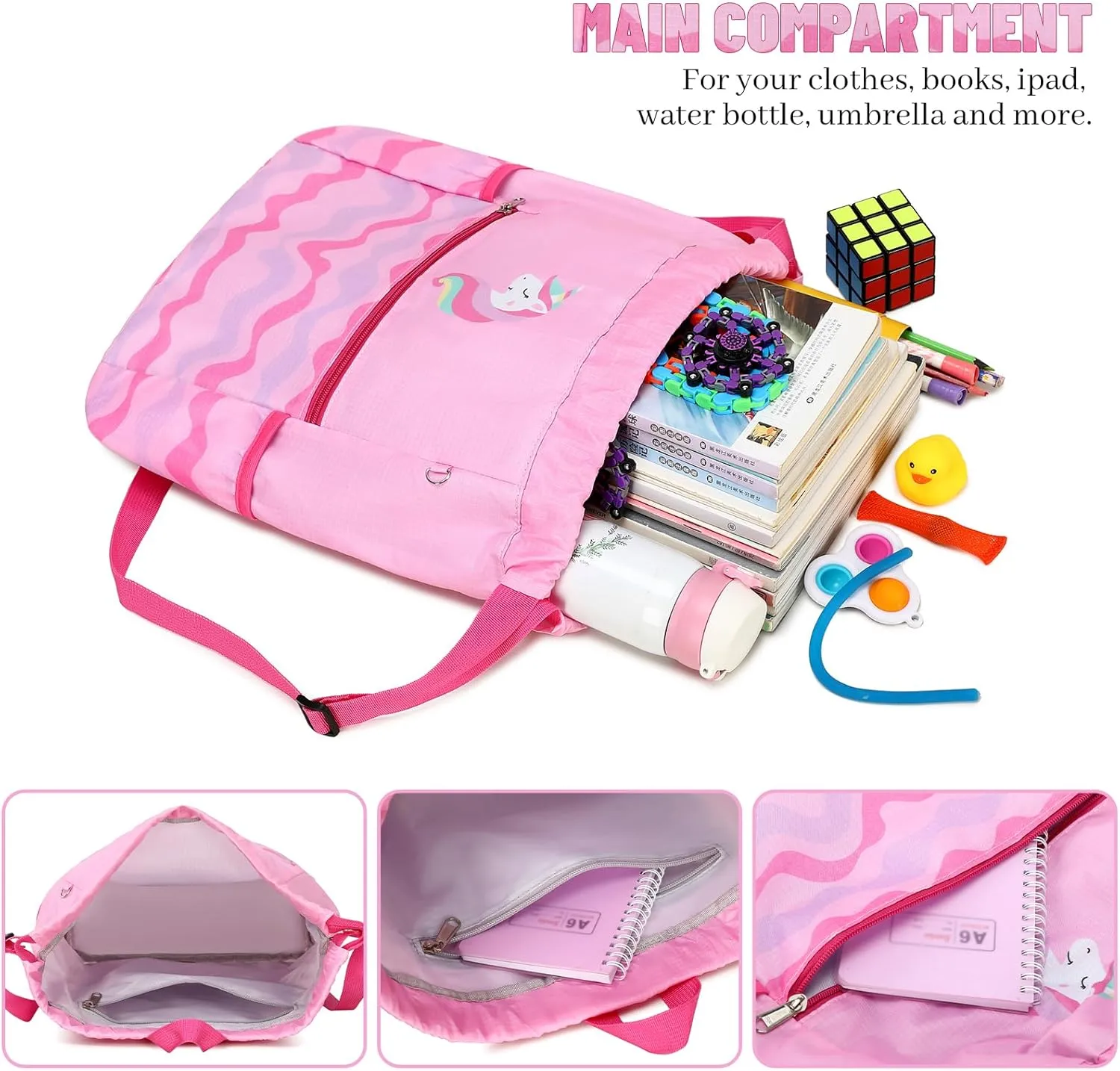 Rainbow Mermaid Drawstring Backpack String Bag Lightweight Gym Bag Sackpack Sports Backpack for Women Girls Gym Shopping Sport Yoga Blue Purple