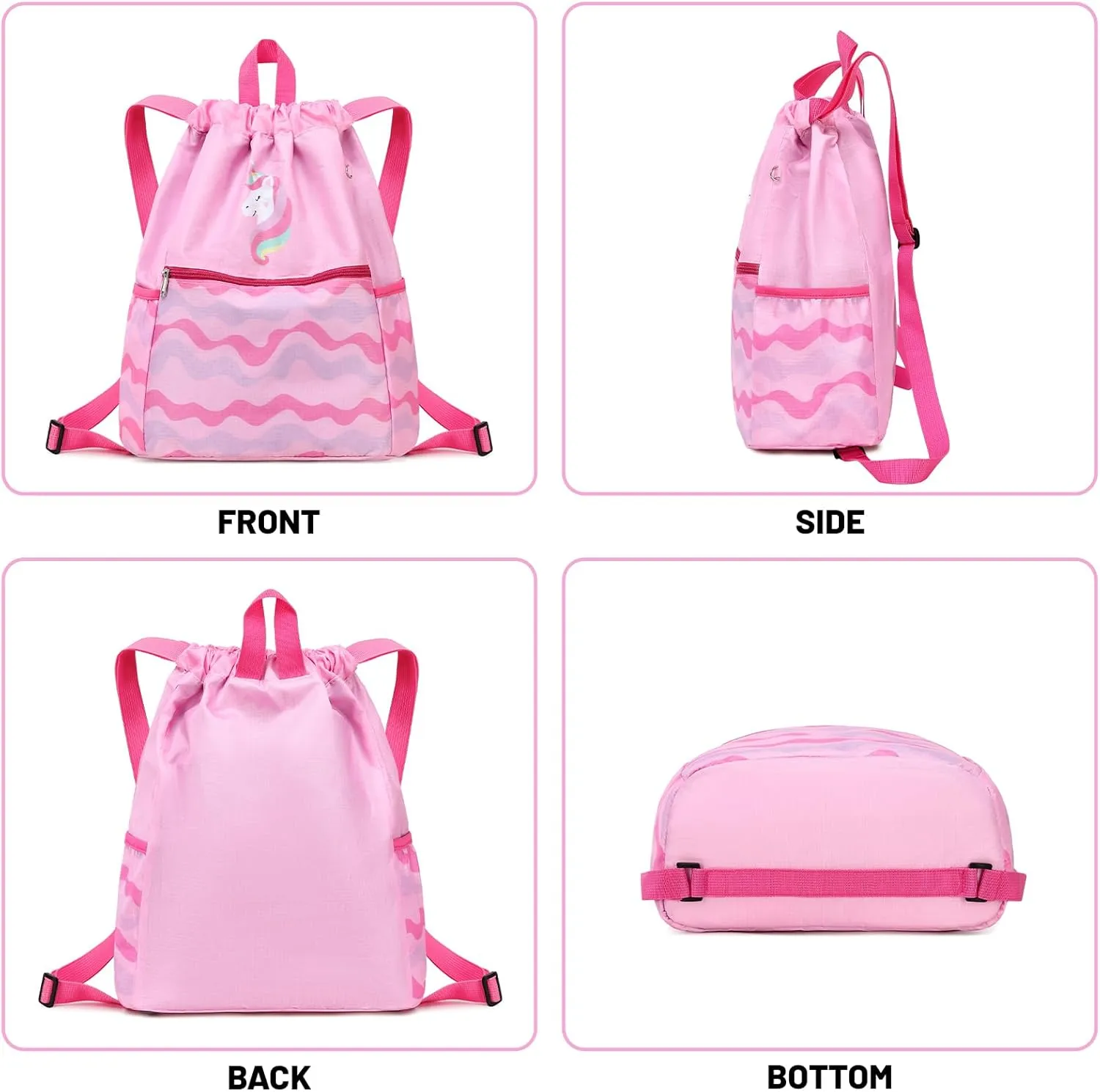 Rainbow Mermaid Drawstring Backpack String Bag Lightweight Gym Bag Sackpack Sports Backpack for Women Girls Gym Shopping Sport Yoga Blue Purple