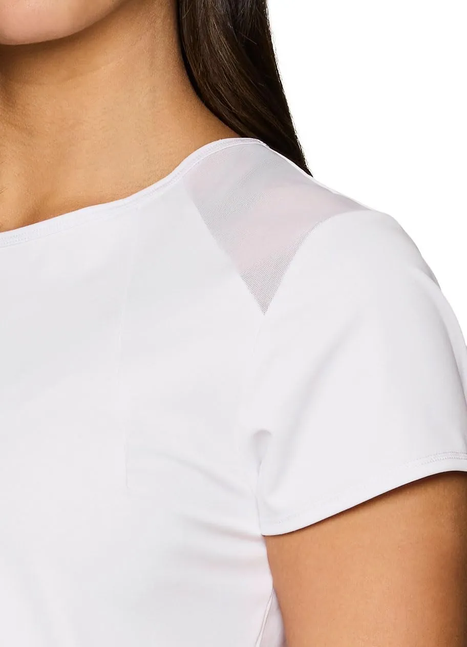 RBX Active Women's Workout Top with Mesh Panels, Breathable Quick Drying Gym Running T-Shirt, with Plus Sizes