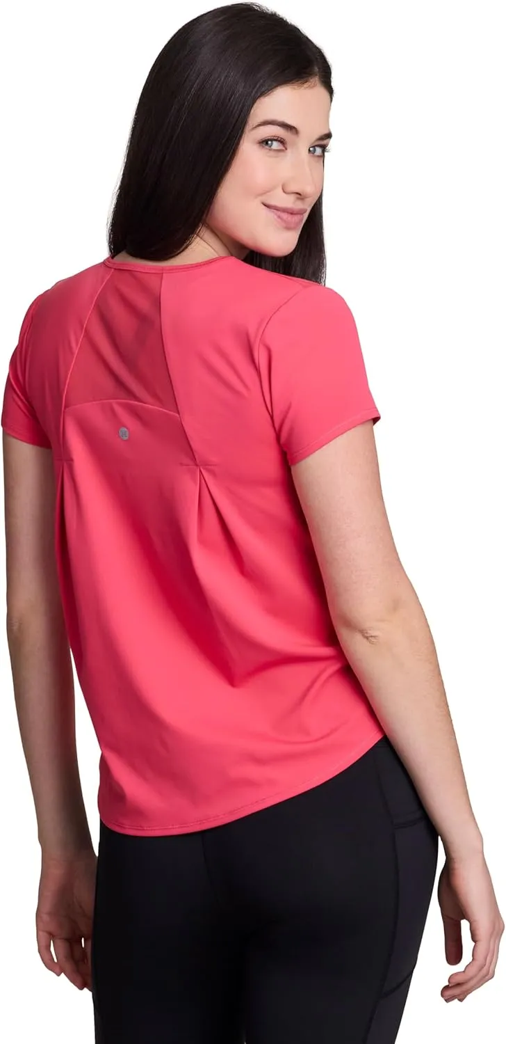 RBX Active Women's Workout Top with Mesh Panels, Breathable Quick Drying Gym Running T-Shirt, with Plus Sizes