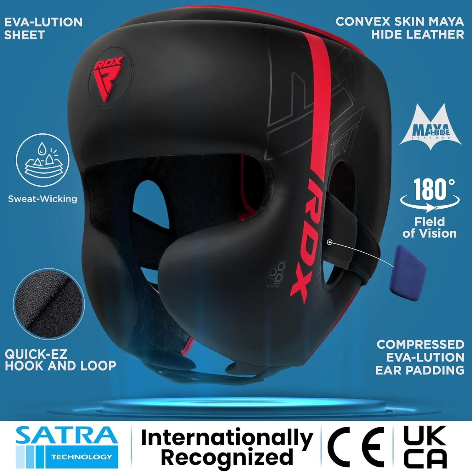 RDX Kids Boxing Headgear, MMA Training, Adjustable Padded Kara Muay Thai Juniors Head Gear, Kickboxing, Sparring, Martial Arts, Karate, Taekwondo Youth Girls Boys Helmet, Home Gym Workouts