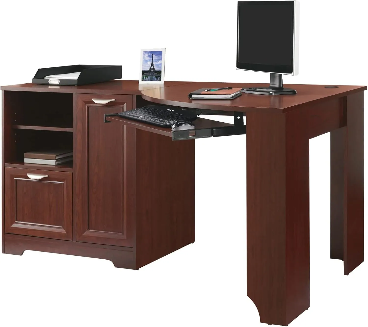 Realspace® Magellan 60"W Corner Computer Desk, Classic Cherry