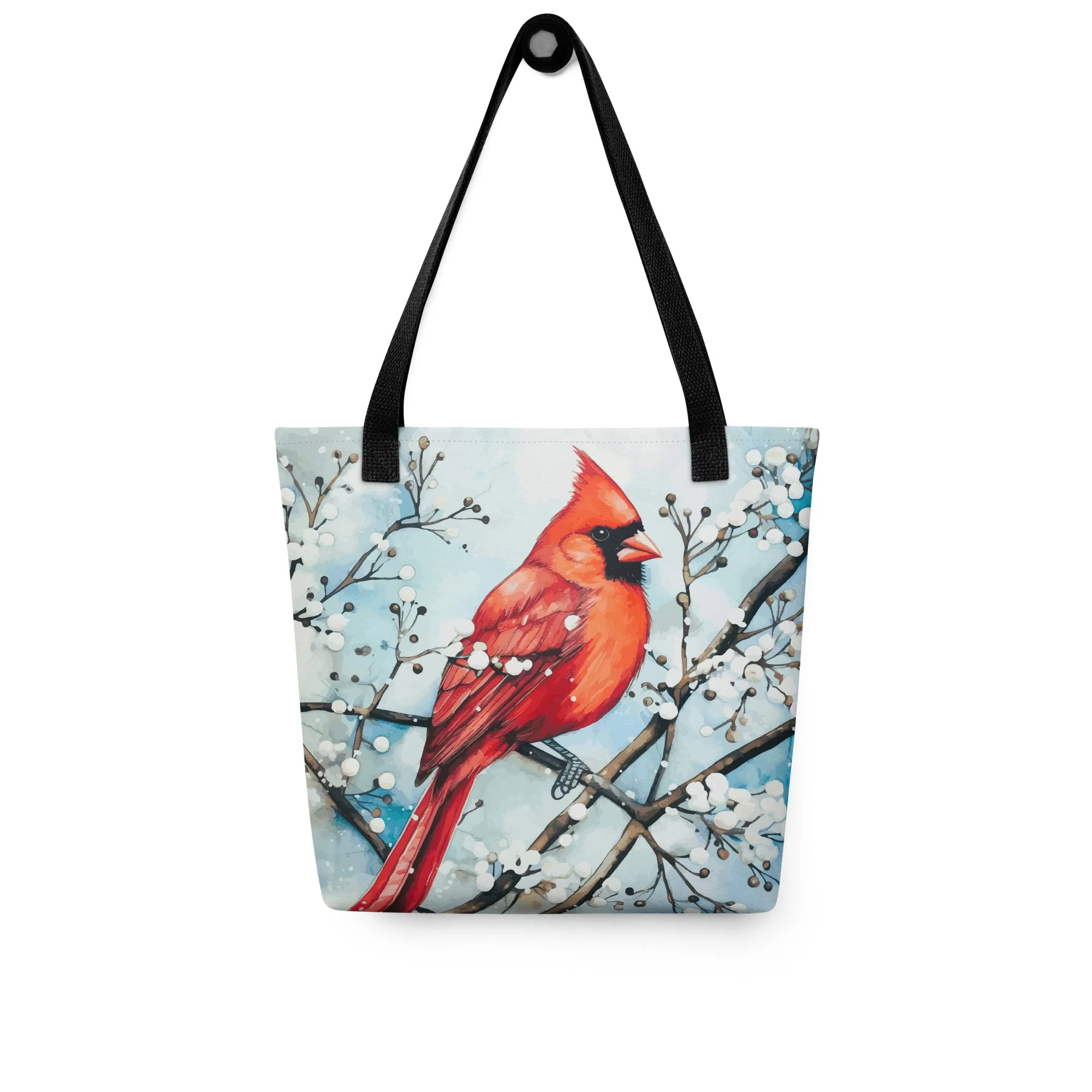 Red Bird in the Snow Tote Bag