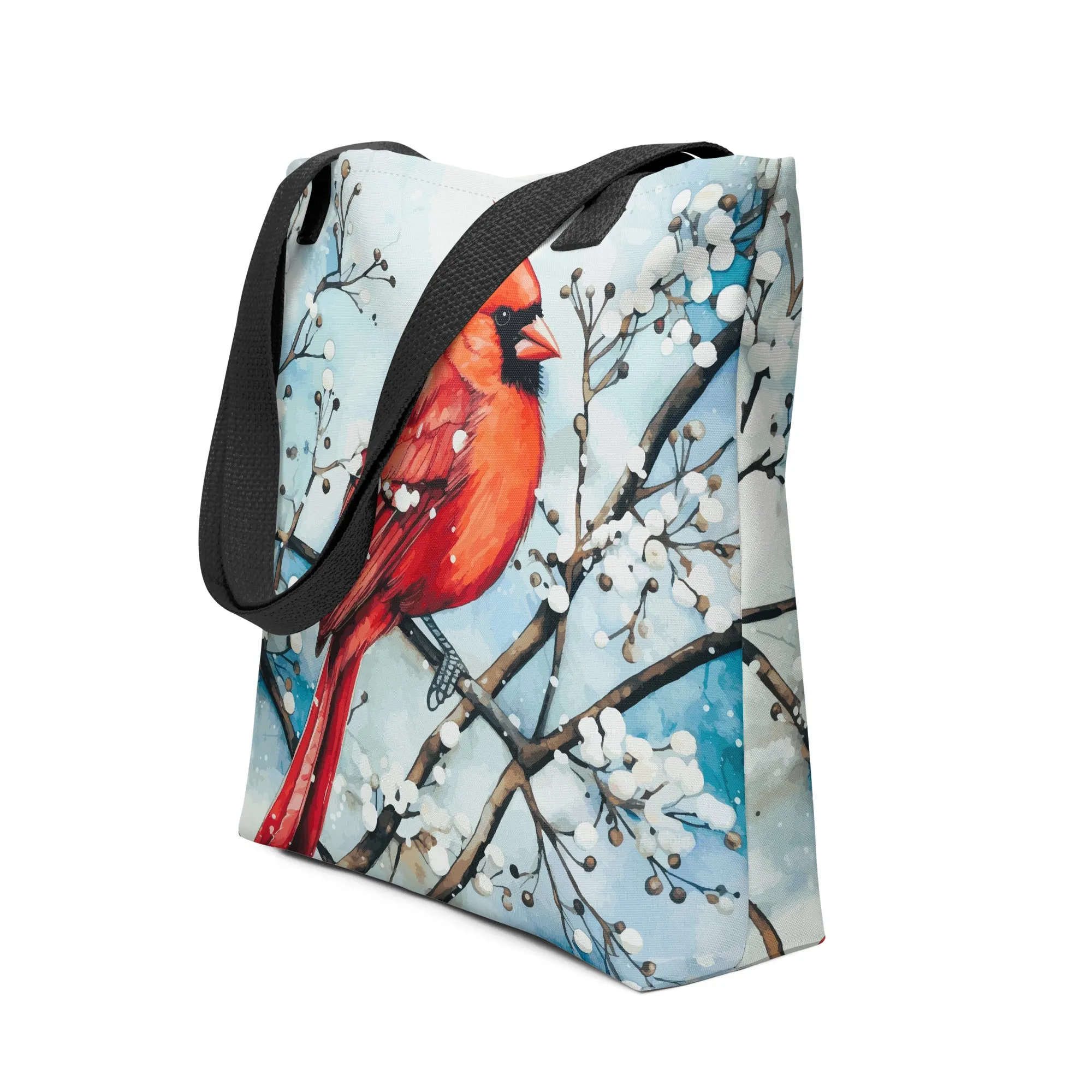Red Bird in the Snow Tote Bag