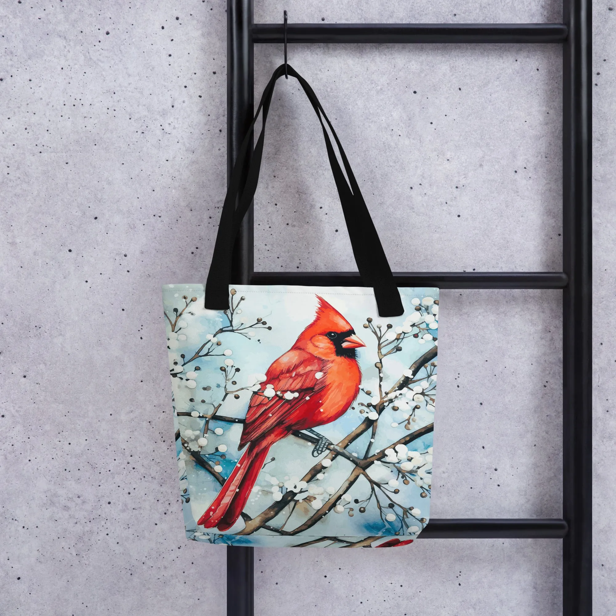 Red Bird in the Snow Tote Bag