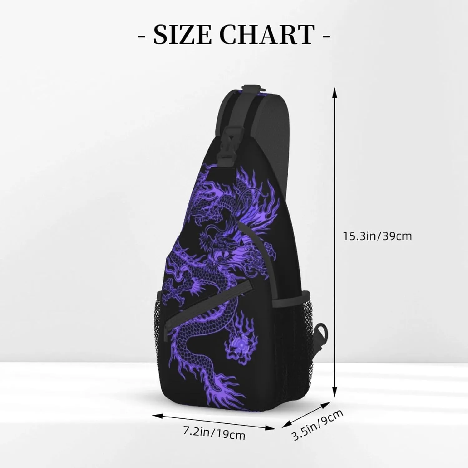 Red Dragon Casual Daypack Bag Dragon Shoulder Bag Chest Bags Crossbody Bag Animal Sling Backpack
