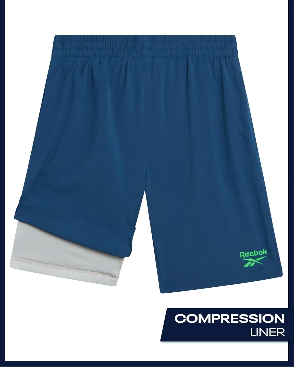 Reebok Boys Athletic Shorts Set - 2 Piece Summer Clothes Outfit with Graphic Tee and Gym Shorts with Inner Compression Lining
