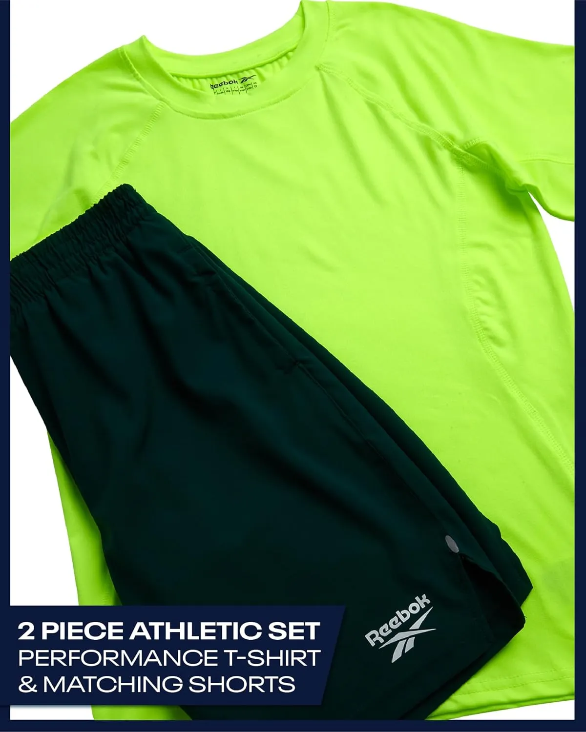Reebok Boys Athletic Shorts Set - 2 Piece Summer Clothes Outfit with Graphic Tee and Gym Shorts with Inner Compression Lining