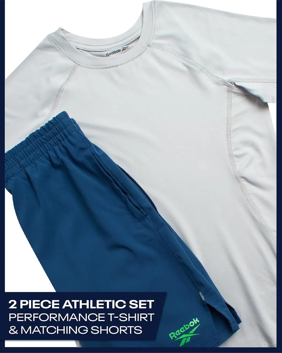 Reebok Boys Athletic Shorts Set - 2 Piece Summer Clothes Outfit with Graphic Tee and Gym Shorts with Inner Compression Lining
