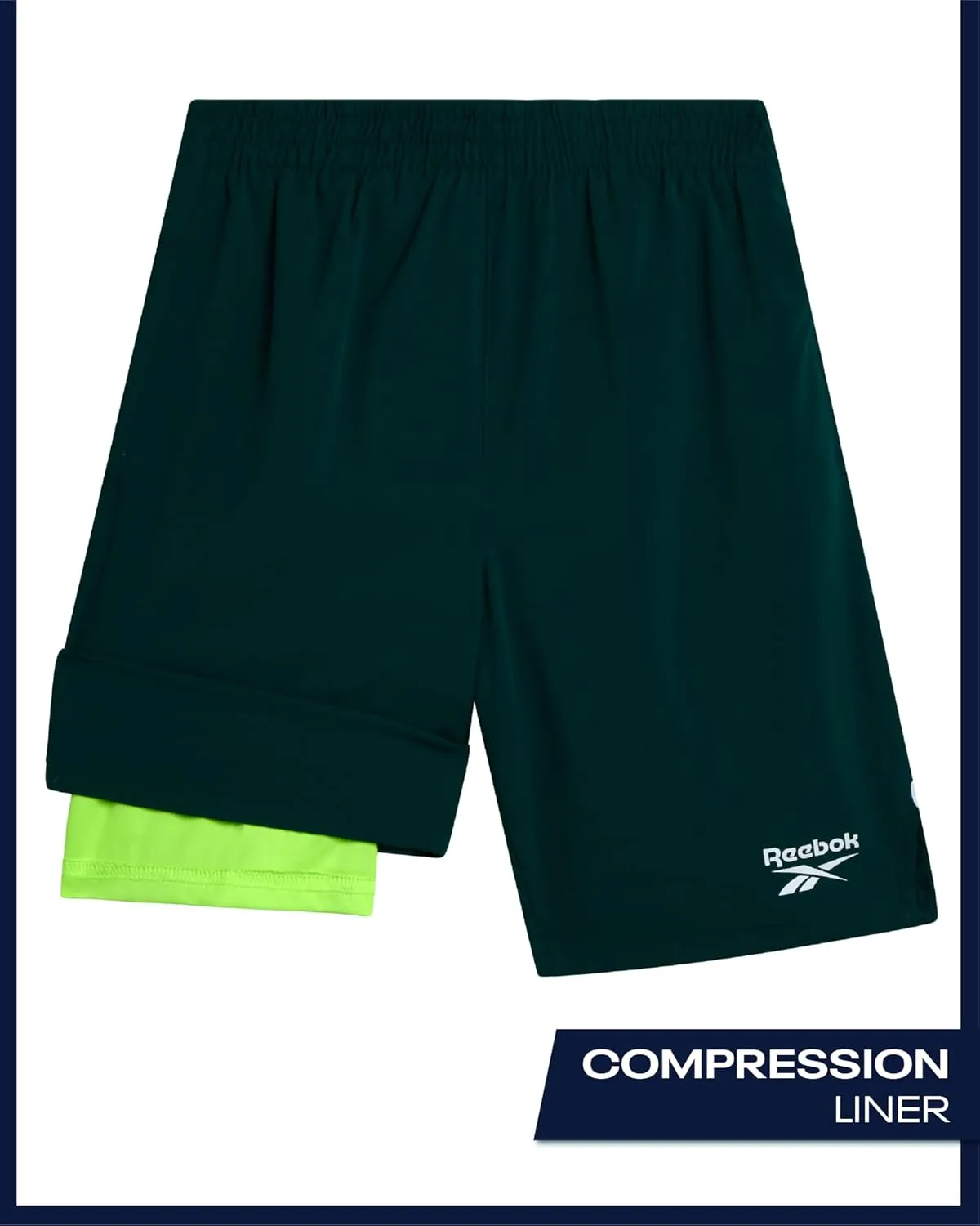 Reebok Boys Athletic Shorts Set - 2 Piece Summer Clothes Outfit with Graphic Tee and Gym Shorts with Inner Compression Lining