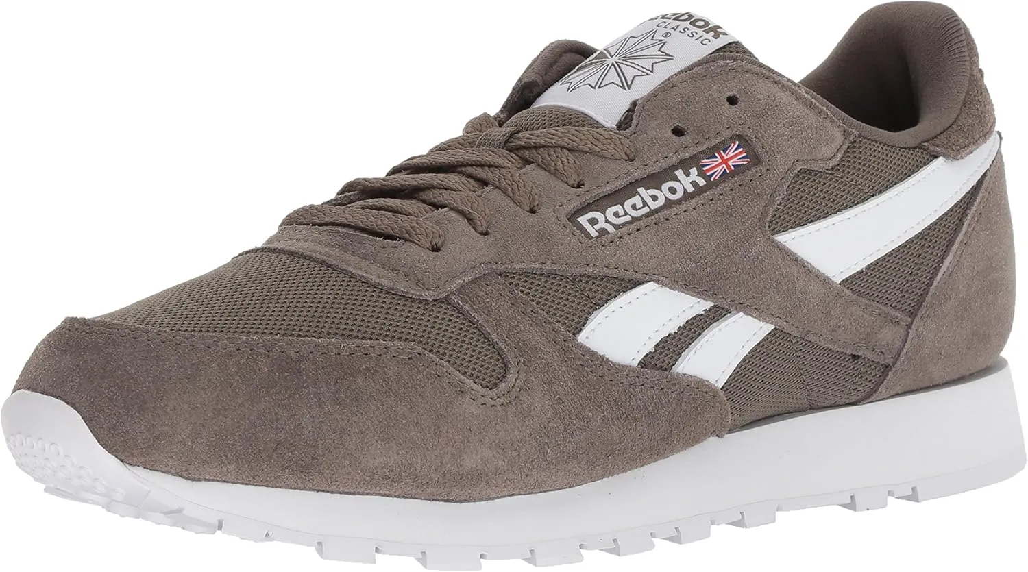 Reebok Men's Classic Leather Walking Shoe, Estl-Terrain Grey/White, 11.5 M US