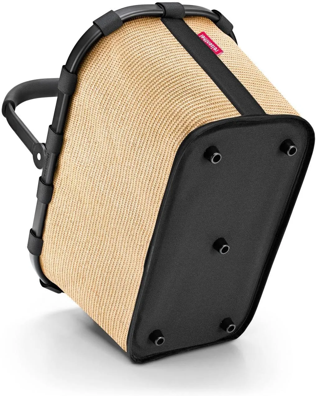 reisenthel Carrybag Frame Raffia Black - Sturdy Shopping Basket with Lots of Storage Space and Practical Inner Pocket - Elegant and Water-Repellent Design