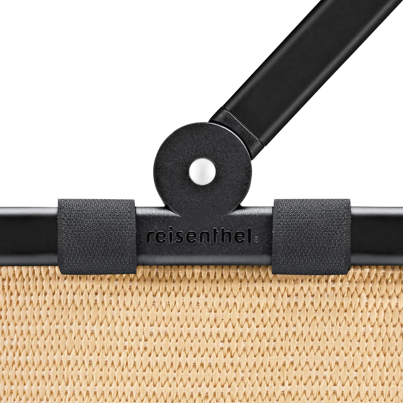 reisenthel Carrybag Frame Raffia Black - Sturdy Shopping Basket with Lots of Storage Space and Practical Inner Pocket - Elegant and Water-Repellent Design