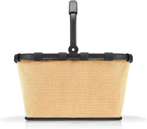 reisenthel Carrybag Frame Raffia Black - Sturdy Shopping Basket with Lots of Storage Space and Practical Inner Pocket - Elegant and Water-Repellent Design