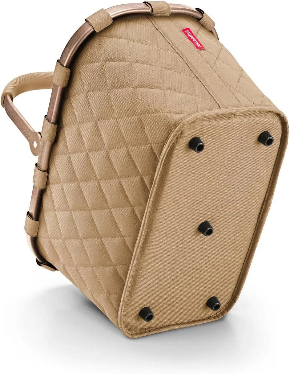 reisenthel Carrybag Frame Rhombus Ginger - Sturdy Shopping Basket with Lots of Storage Space and Practical Inner Pocket - Elegant and Water-Repellent Design