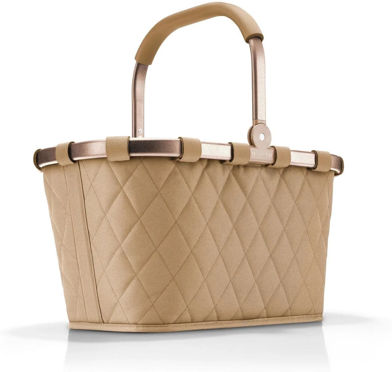 reisenthel Carrybag Frame Rhombus Ginger - Sturdy Shopping Basket with Lots of Storage Space and Practical Inner Pocket - Elegant and Water-Repellent Design