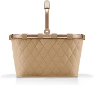 reisenthel Carrybag Frame Rhombus Ginger - Sturdy Shopping Basket with Lots of Storage Space and Practical Inner Pocket - Elegant and Water-Repellent Design