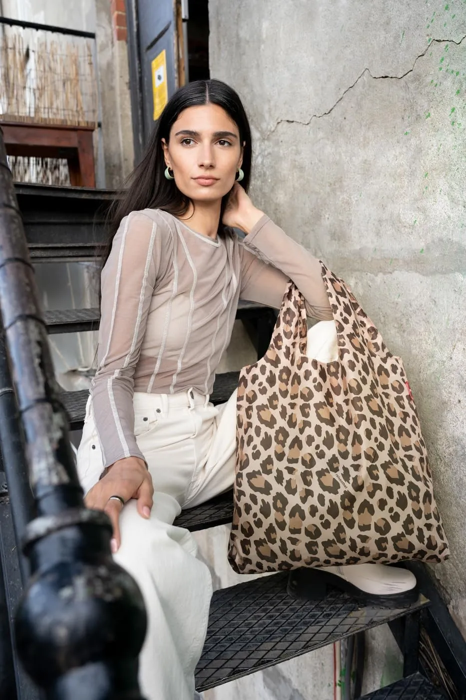 reisenthel mini maxi shopper leo macchiato - foldable shopping bag with attractive design