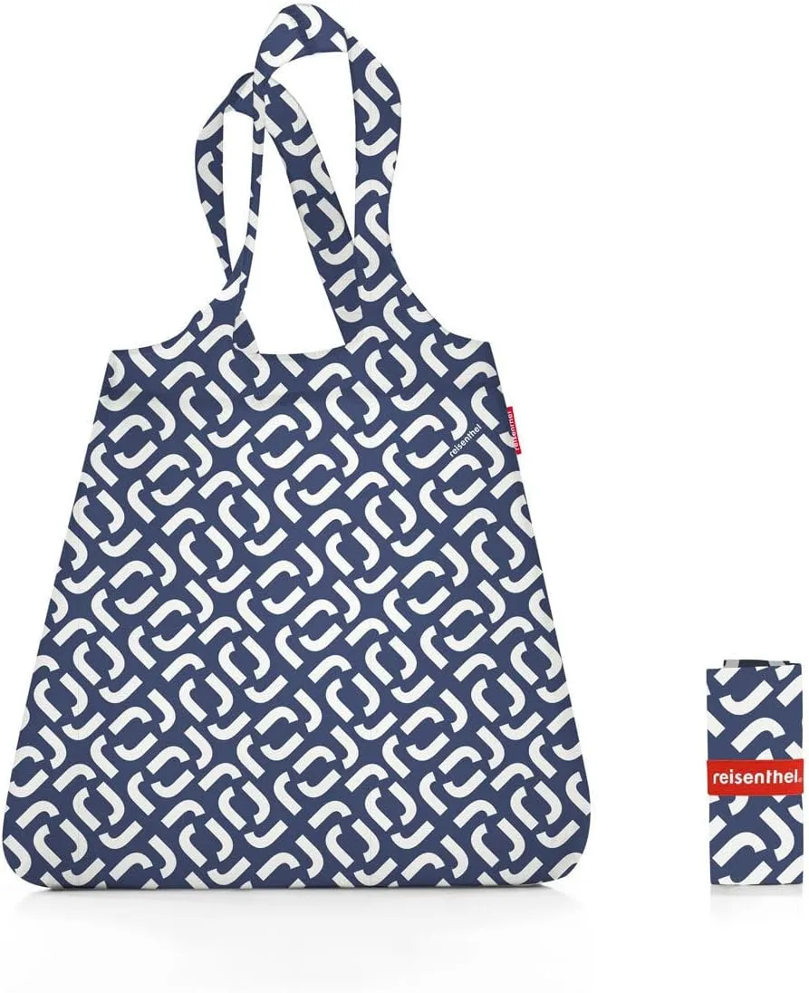 reisenthel mini maxi shopper signature navy - foldable shopping bag with attractive design - water repellent